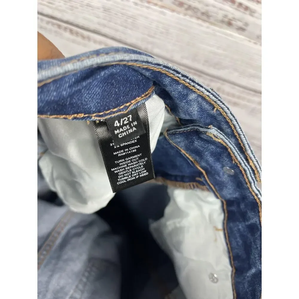 Frye Jeans Womens 4/27 Blue High Rise Slim Straight Stretch Denim Pants - Picture 7 of 12
